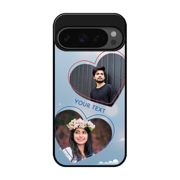 Google Pixel 9 Pro 5G Custom Glass Phone Case - Blue Color Couple Design