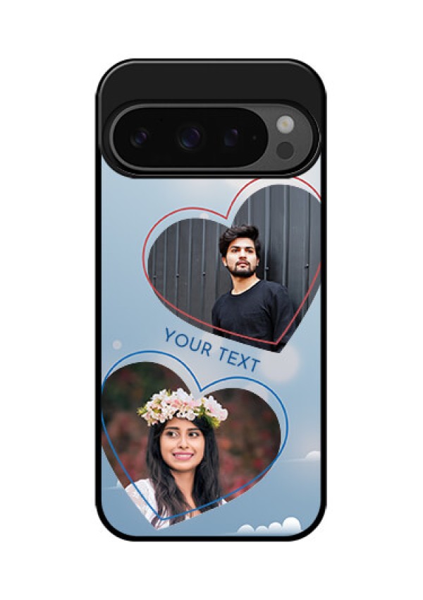 Google Pixel 9 Pro 5G Custom Glass Phone Case - Blue Color Couple Design