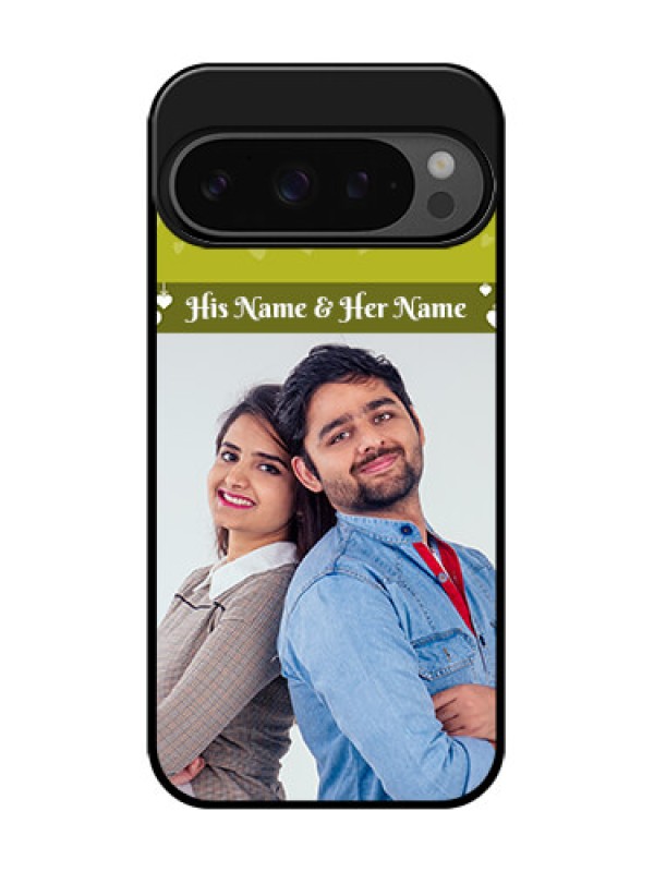 Custom Google Pixel 9 Pro 5G Custom Glass Phone Case - You and Me Heart Design