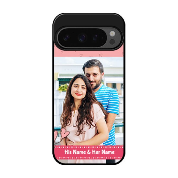 Google Pixel 9 Pro 5G Custom Glass Phone Case - Love Design Peach Color