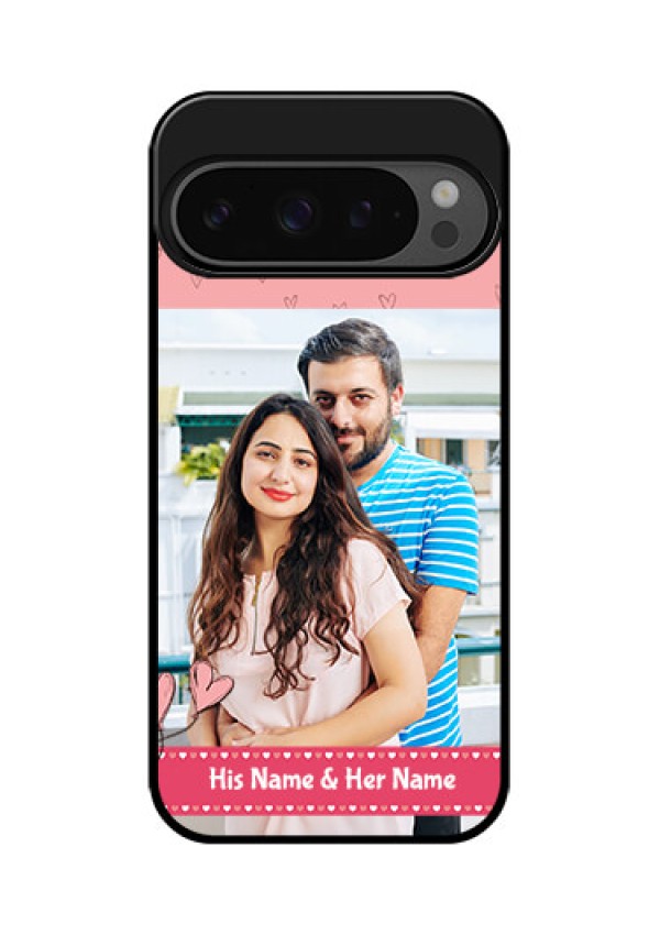 Google Pixel 9 Pro 5G Custom Glass Phone Case - Love Design Peach Color