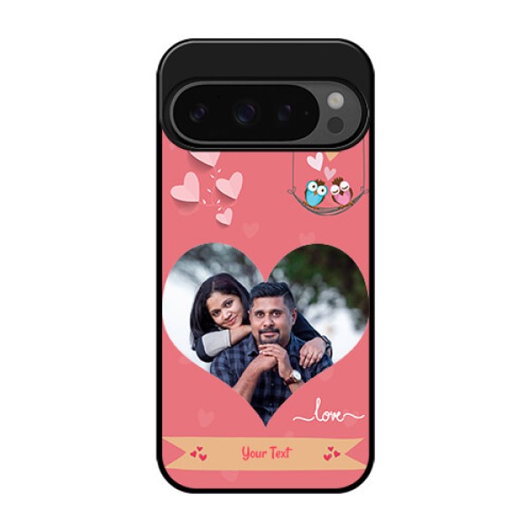 Google Pixel 9 Pro 5G Custom Glass Phone Case - Peach Color Love Design
