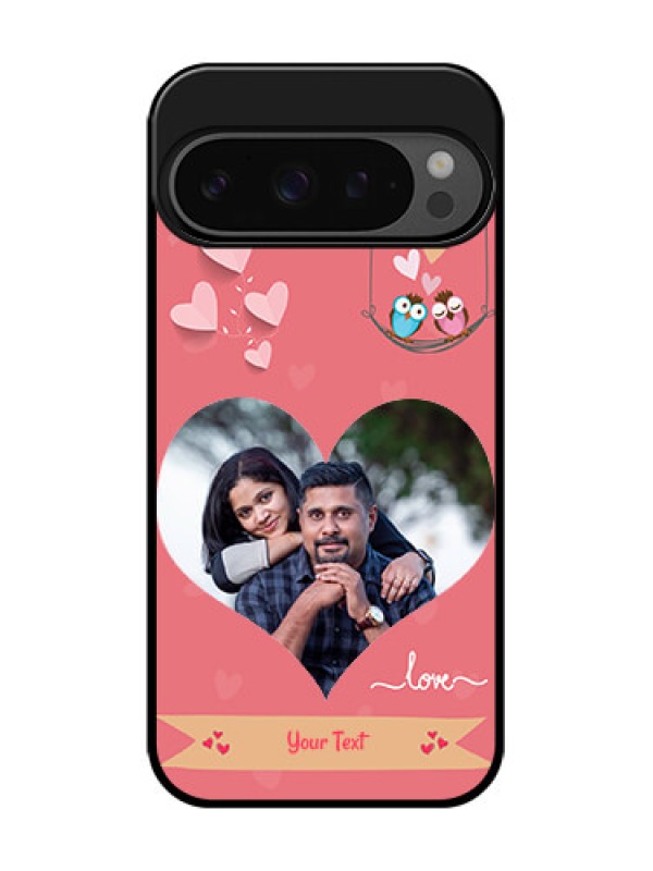 Custom Google Pixel 9 Pro 5G Custom Glass Phone Case - Peach Color Love Design