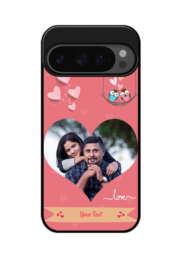 Google Pixel 9 Pro 5G Custom Glass Phone Case - Peach Color Love Design