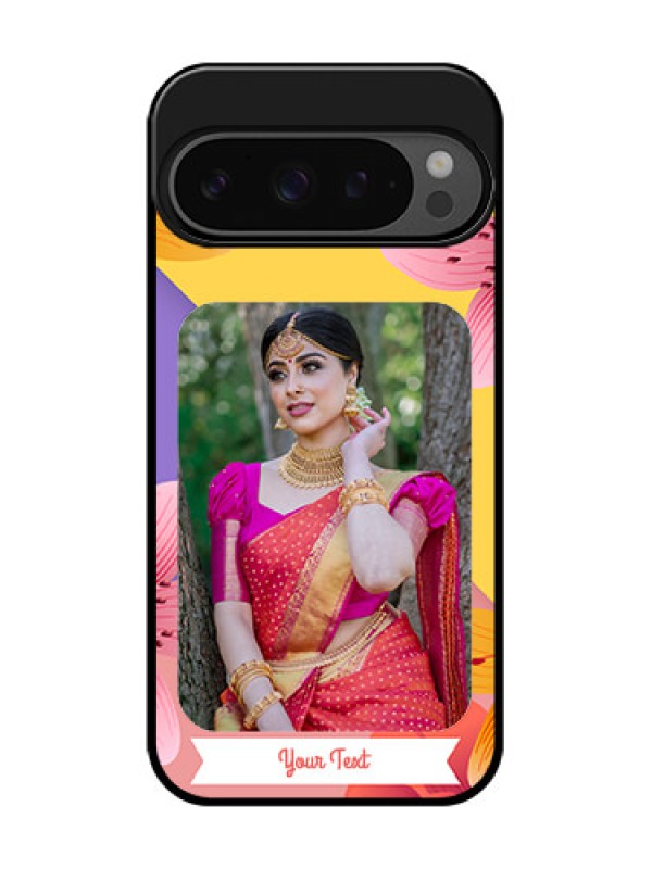 Custom Google Pixel 9 Pro 5G Custom Glass Phone Case - 3 Image With Vintage Floral Design