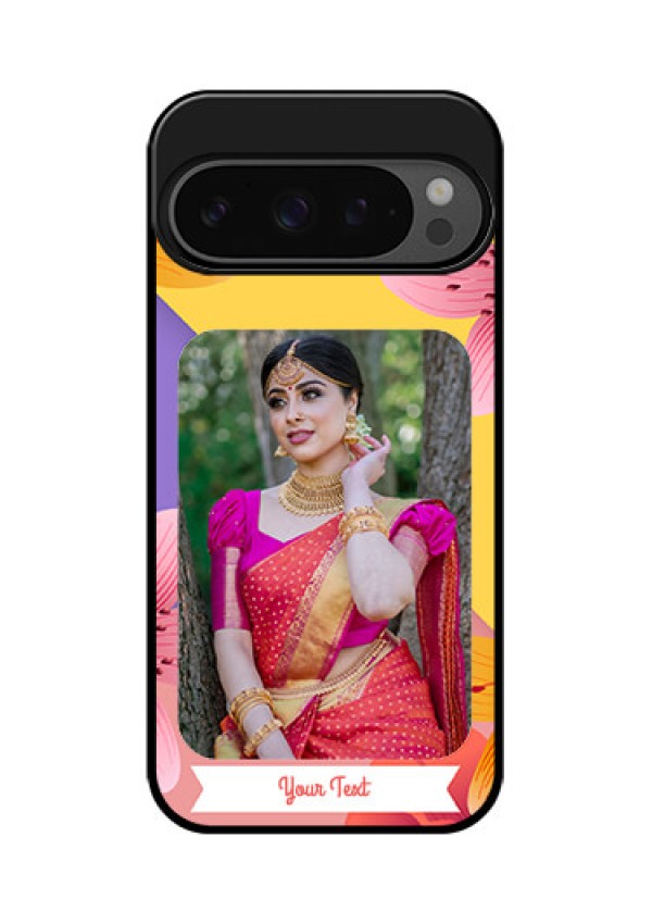 Google Pixel 9 Pro 5G Custom Glass Phone Case - 3 Image With Vintage Floral Design