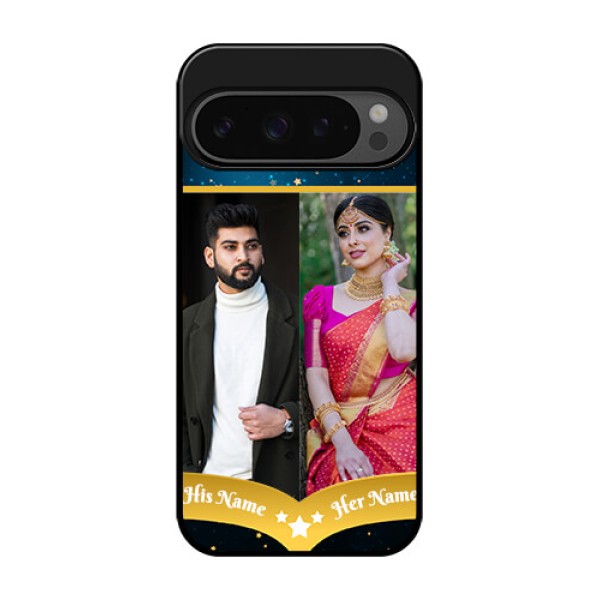Google Pixel 9 Pro 5G Custom Glass Phone Case - Galaxy Stars Backdrop Design