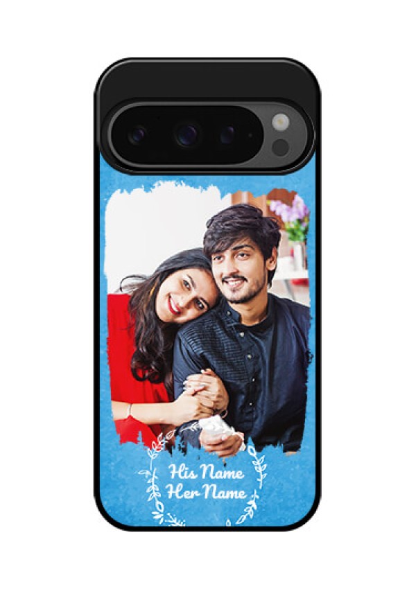 Google Pixel 9 Pro 5G Custom Glass Phone Case - Blue Color Vintage Design
