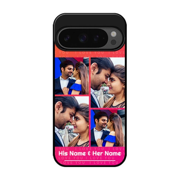 Google Pixel 9 Pro 5G Custom Glass Phone Case - I Love You Pink Design