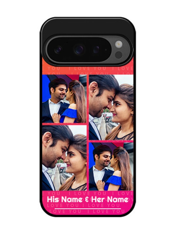 Custom Google Pixel 9 Pro 5G Custom Glass Phone Case - I Love You Pink Design