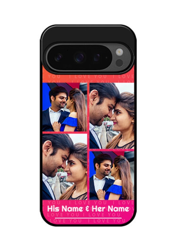 Google Pixel 9 Pro 5G Custom Glass Phone Case - I Love You Pink Design