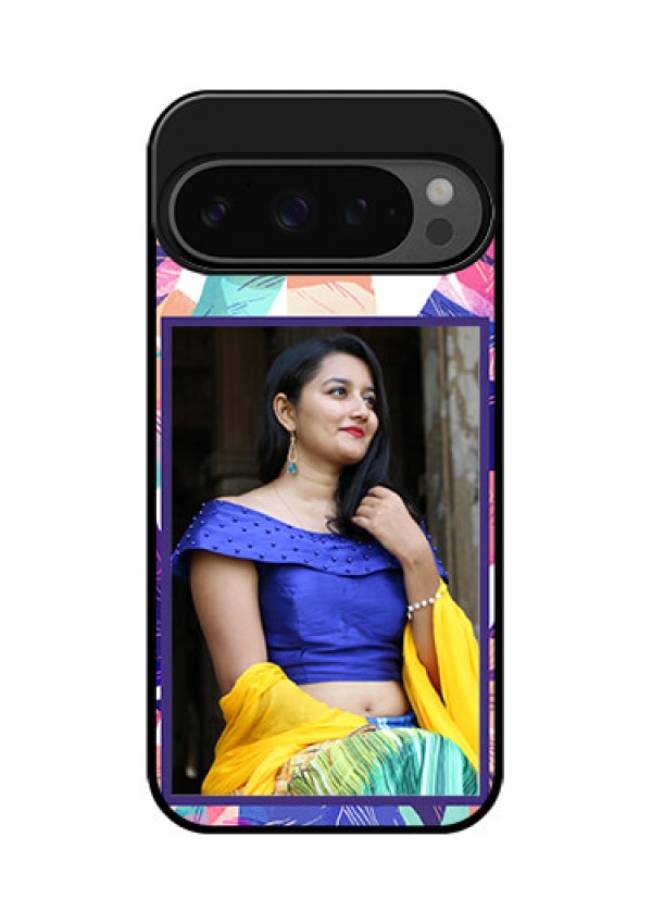 Google Pixel 9 Pro 5G Custom Glass Phone Case - Abstract Floral Design