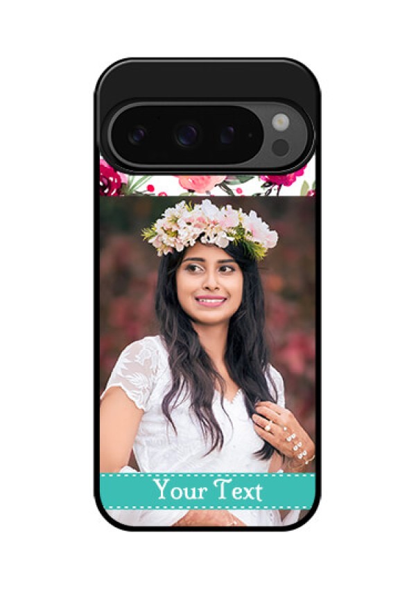 Google Pixel 9 Pro 5G Custom Glass Phone Case - Water Colors Floral Design