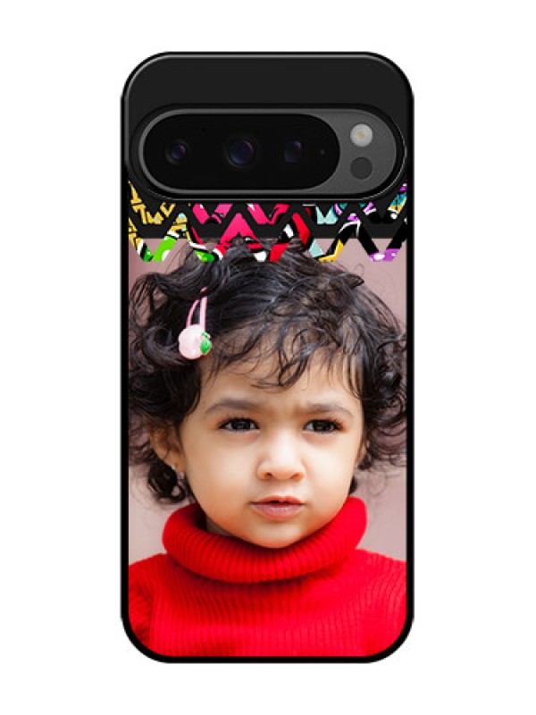 Custom Google Pixel 9 Pro 5G Custom Glass Phone Case - Neon Abstract Design