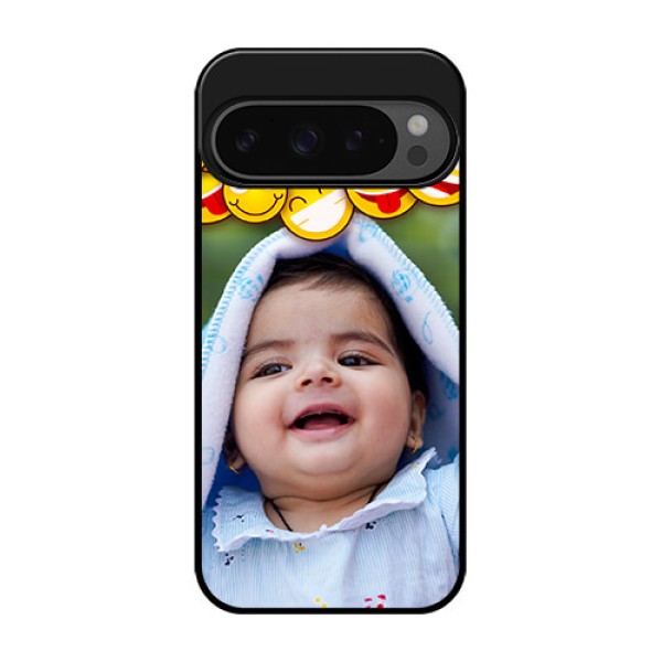 Google Pixel 9 Pro 5G Custom Glass Phone Case - With Smiley Emoji Design