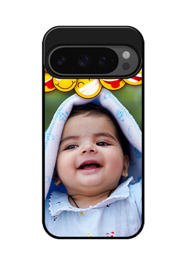 Google Pixel 9 Pro 5G Custom Glass Phone Case - With Smiley Emoji Design