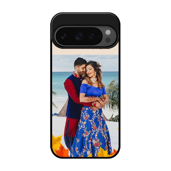 Google Pixel 9 Pro 5G Custom Glass Phone Case - Autumn Maple Leaves Design