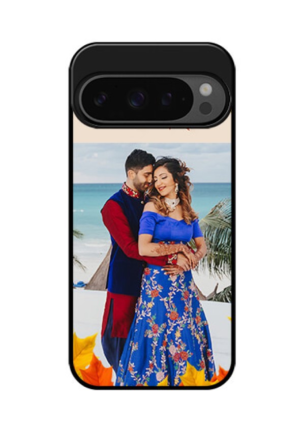 Google Pixel 9 Pro 5G Custom Glass Phone Case - Autumn Maple Leaves Design