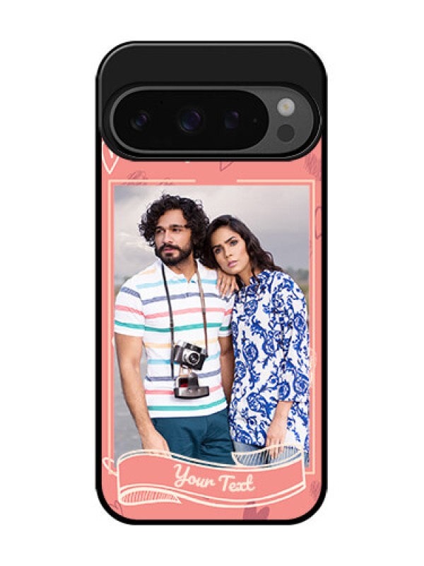 Custom Google Pixel 9 Pro 5G Custom Glass Phone Case - Love Doodle Art Design