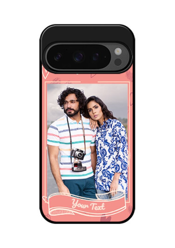 Google Pixel 9 Pro 5G Custom Glass Phone Case - Love Doodle Art Design