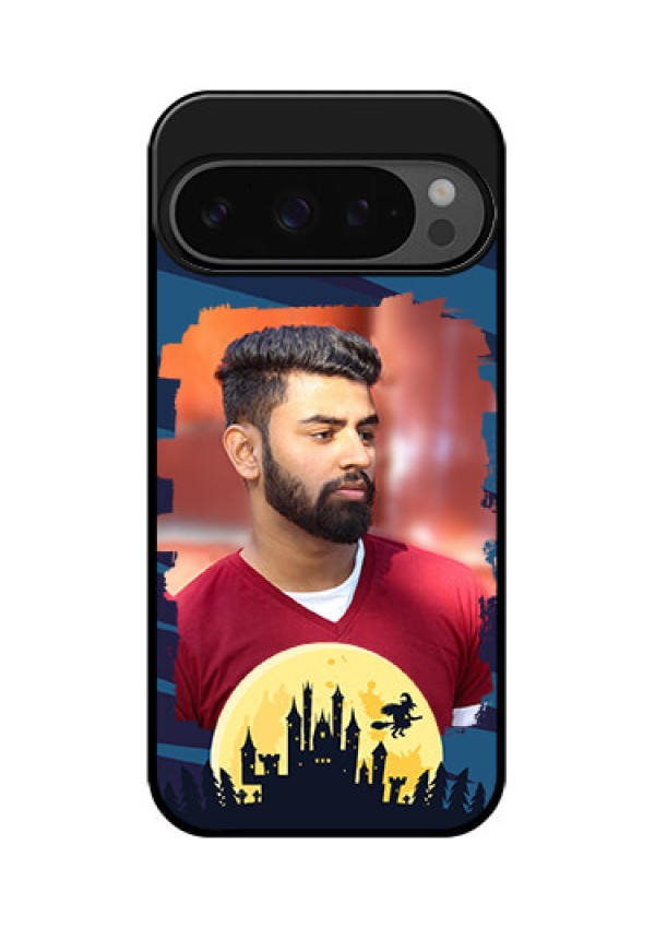Google Pixel 9 Pro 5G Custom Glass Phone Case - Halloween Witch Design