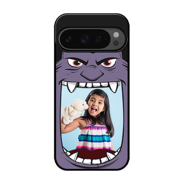 Google Pixel 9 Pro 5G Custom Glass Phone Case - Angry Monster Design