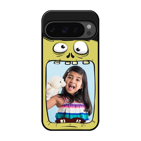 Google Pixel 9 Pro 5G Custom Glass Phone Case - Cartoon Monster Back Case Design