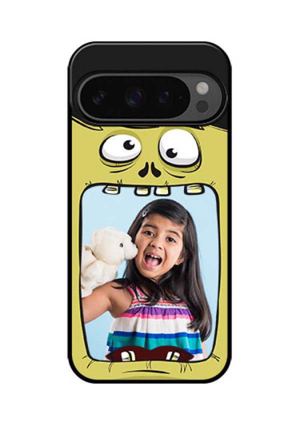 Google Pixel 9 Pro 5G Custom Glass Phone Case - Cartoon Monster Back Case Design