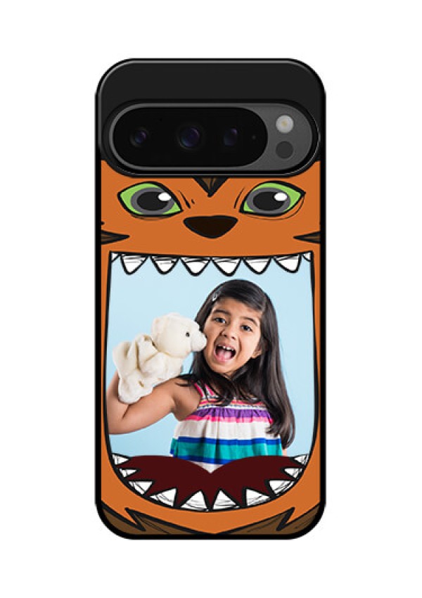 Google Pixel 9 Pro 5G Custom Glass Phone Case - Owl Monster Back Case Design