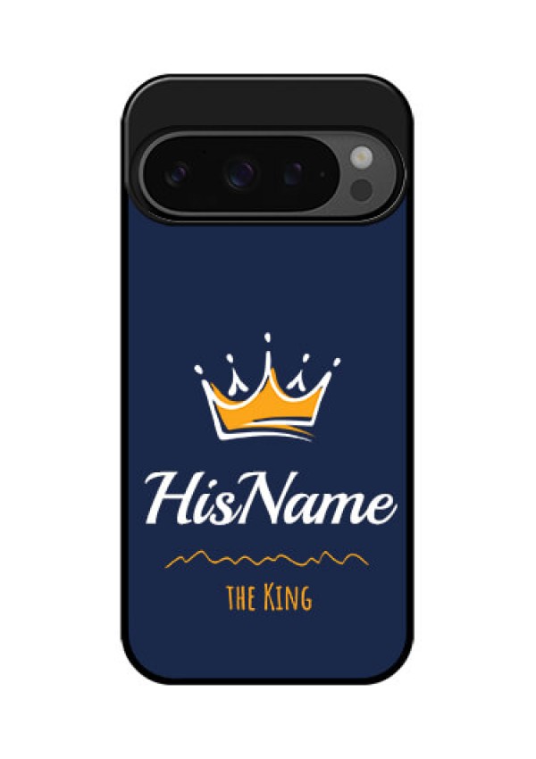 Google Pixel 9 Pro 5G Custom Glass Phone Case - King With Name Design
