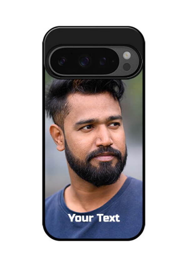 Google Pixel 9 Pro 5G Custom Glass Phone Case - Photo With Text Design