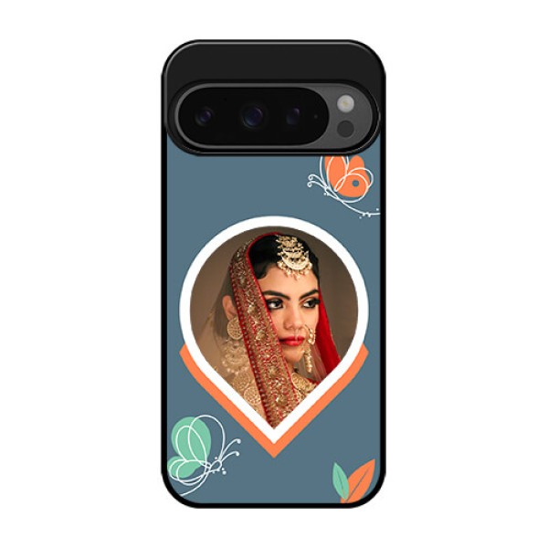 Google Pixel 9 Pro 5G Custom Glass Phone Case - Droplet Butterflies Design