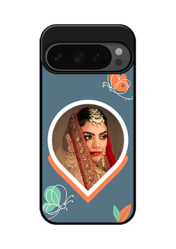 Google Pixel 9 Pro 5G Custom Glass Phone Case - Droplet Butterflies Design