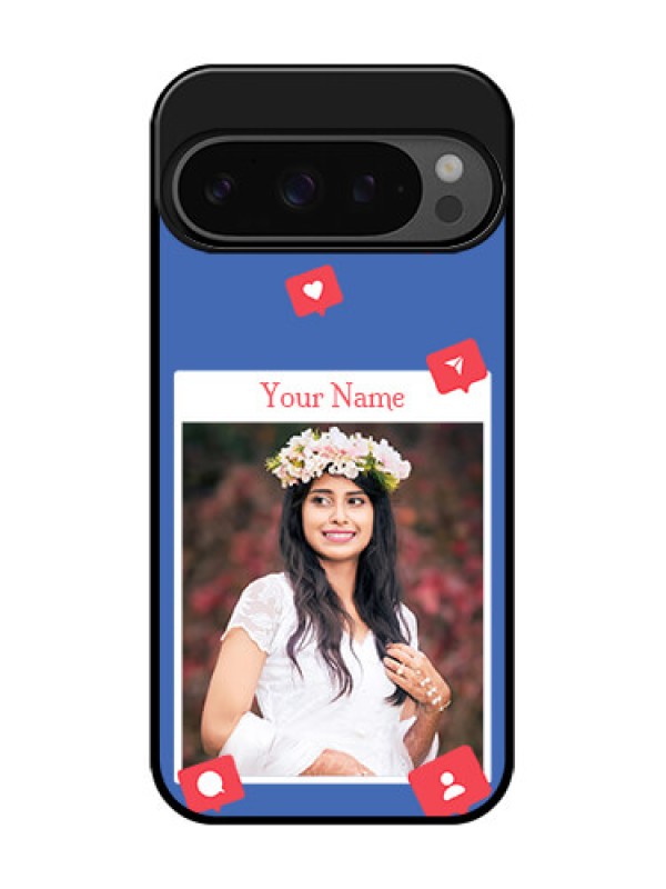 Custom Google Pixel 9 Pro 5G Custom Glass Phone Case - Like Share And Comment Design