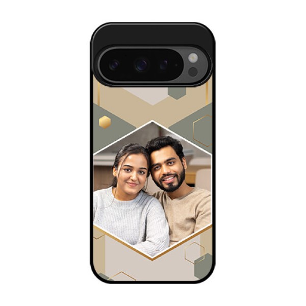 Google Pixel 9 Pro 5G Custom Glass Phone Case - Stylish Hexagon Pattern Design