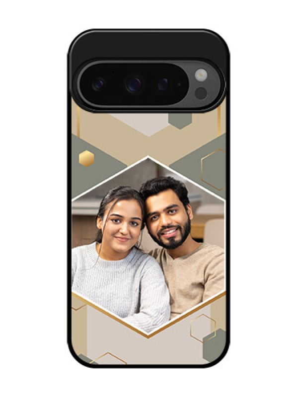 Custom Google Pixel 9 Pro 5G Custom Glass Phone Case - Stylish Hexagon Pattern Design
