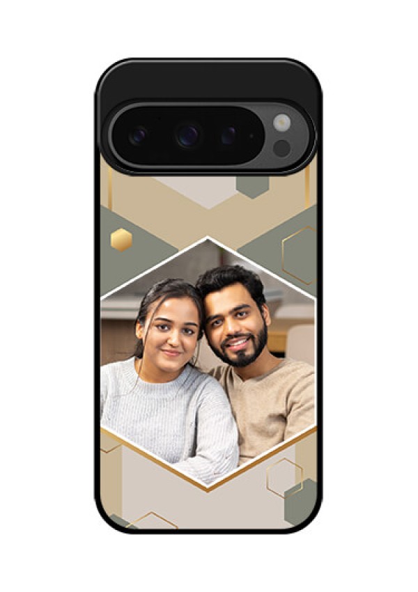 Google Pixel 9 Pro 5G Custom Glass Phone Case - Stylish Hexagon Pattern Design