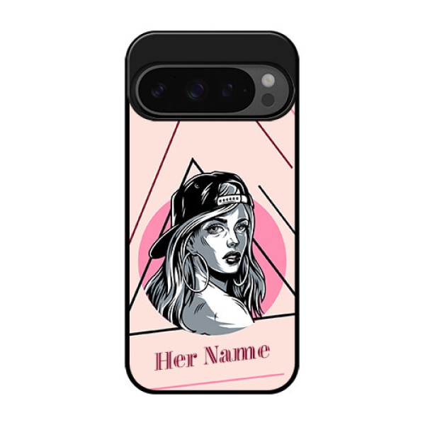 Google Pixel 9 Pro 5G Custom Glass Phone Case - Rockstar Girl Design