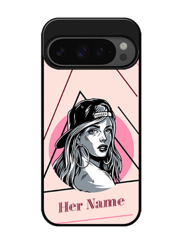 Custom Google Pixel 9 Pro 5G Custom Glass Phone Case - Rockstar Girl Design