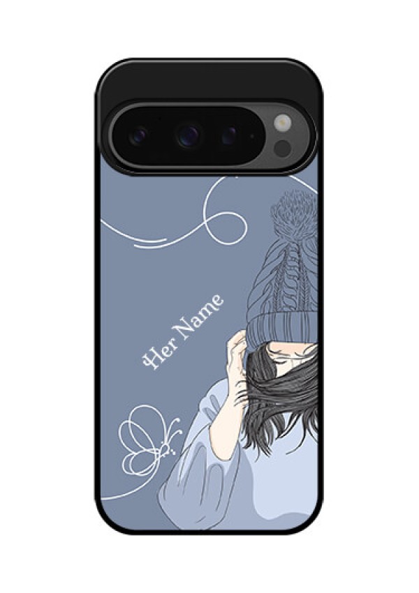 Google Pixel 9 Pro 5G Custom Glass Phone Case - Girl In Winter Outfit Design