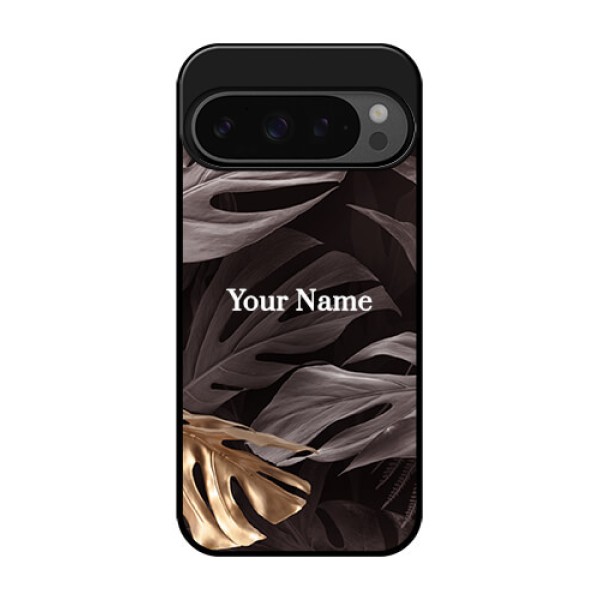 Google Pixel 9 Pro 5G Custom Glass Phone Case - Wild Leaves Digital Paint Design