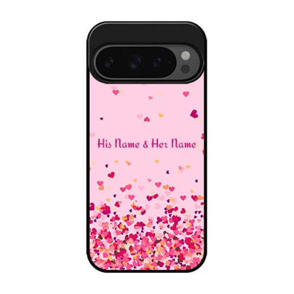 Google Pixel 9 Pro 5G Custom Glass Phone Case - Floating Hearts Design