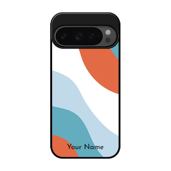 Google Pixel 9 Pro 5G Custom Glass Phone Case - Coloured Waves Design
