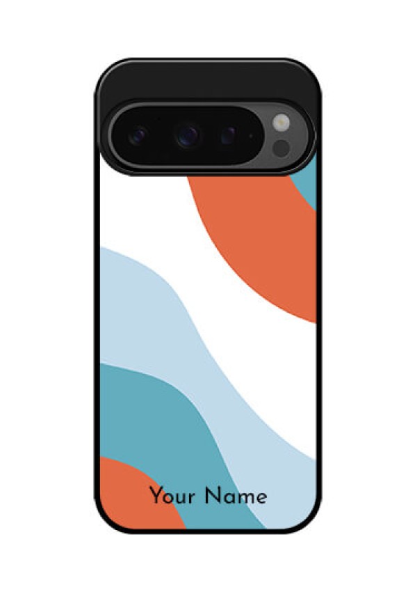 Google Pixel 9 Pro 5G Custom Glass Phone Case - Coloured Waves Design