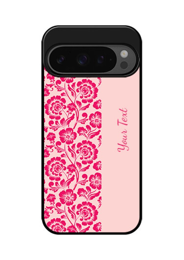 Google Pixel 9 Pro 5G Custom Glass Phone Case - Attractive Floral Pattern Design