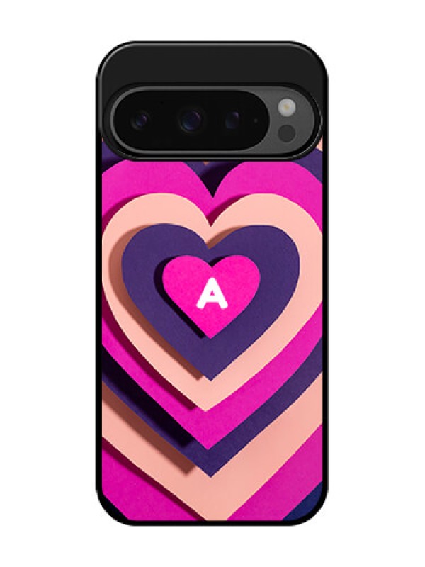 Custom Google Pixel 9 Pro 5G Custom Glass Phone Case - Cute Heart Pattern Design