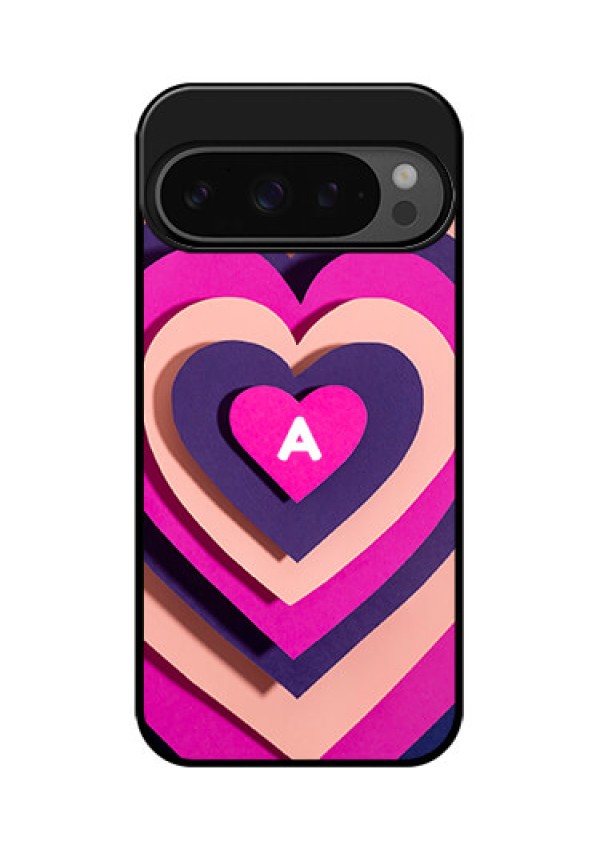 Google Pixel 9 Pro 5G Custom Glass Phone Case - Cute Heart Pattern Design