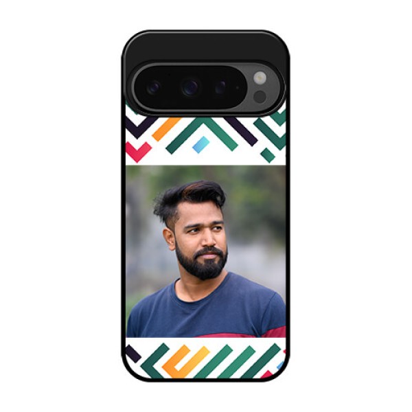 Google Pixel 9 Pro 5G Custom Glass Phone Case - Colorful Maze Pattern Design