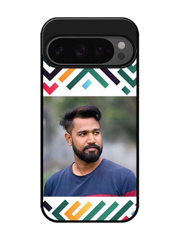 Custom Google Pixel 9 Pro 5G Custom Glass Phone Case - Colorful Maze Pattern Design