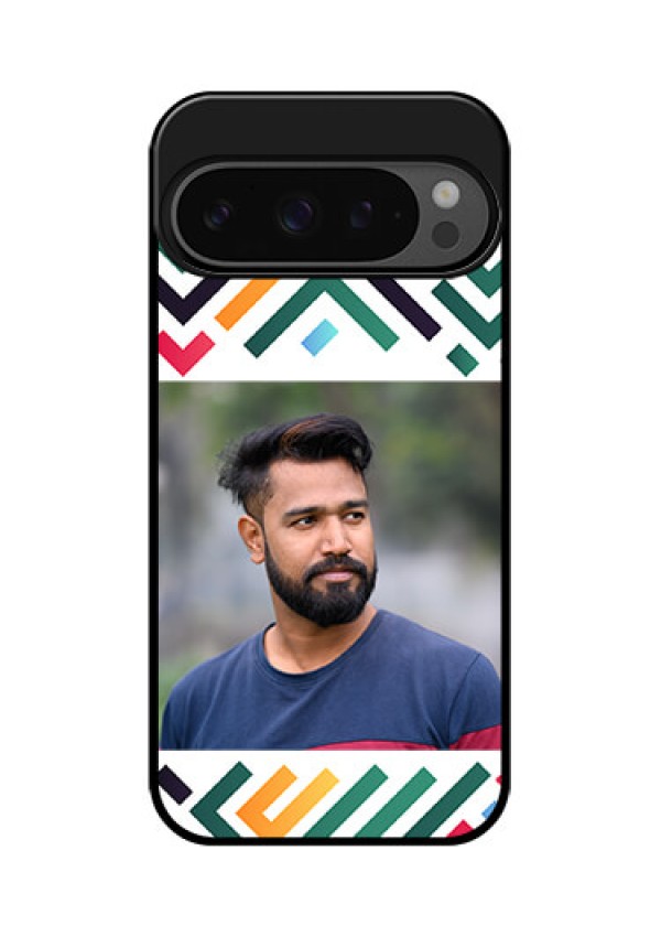 Google Pixel 9 Pro 5G Custom Glass Phone Case - Colorful Maze Pattern Design